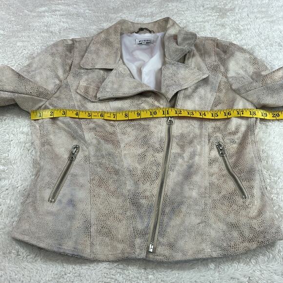 Freda faux snakeskin cream moto jacket, T3 or L - Picture 5 of 11